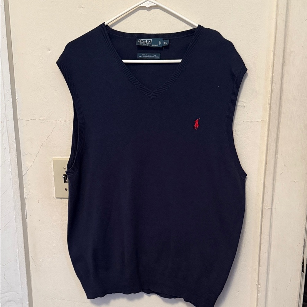 Ralph Lauren Men's Dark Blue V-Neck Sweater Vest